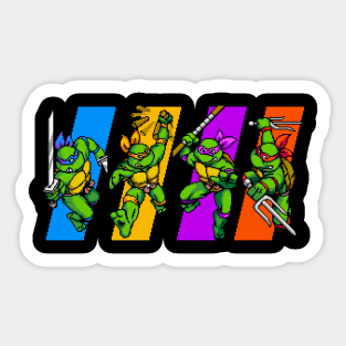 ninja turtles pixel art arcade Sticker